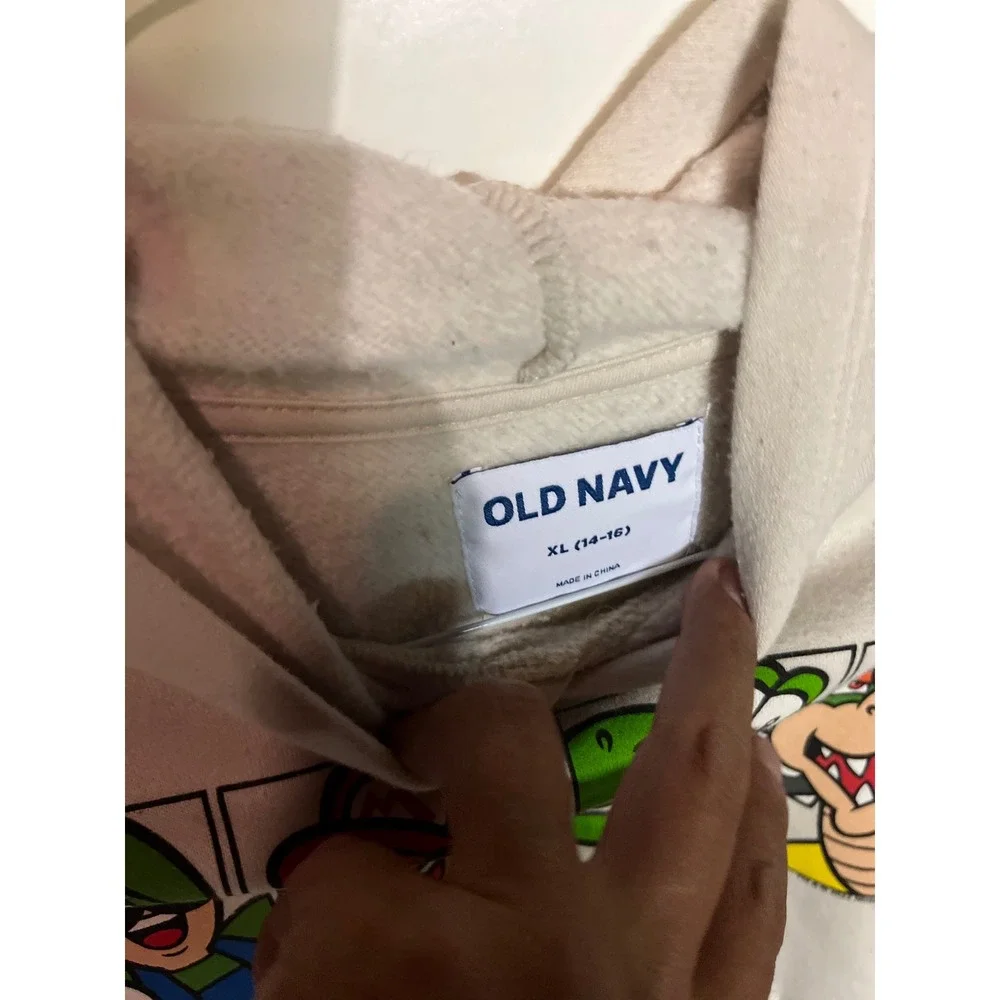 Old Navy Boys Super Mario Nintendo Graphic‎ Hoodie XL 14-16 Luigi Yoshi Bowser